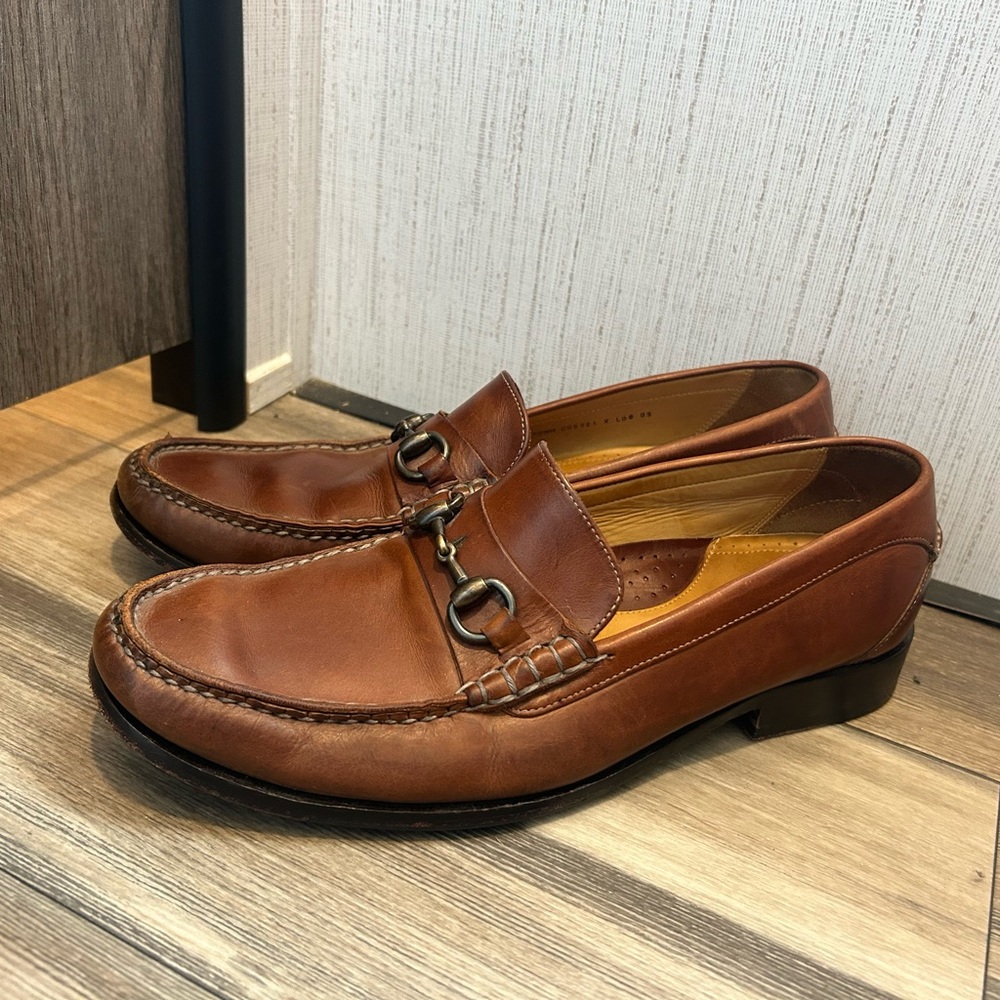 Cole Haan Brown Leather Loafers with Bit Design Size 10.5